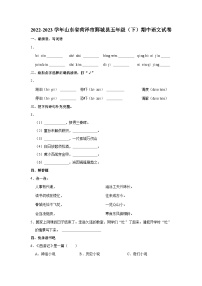 2022-2023学年山东省菏泽市鄄城县五年级下学期期中语文试卷（含答案）