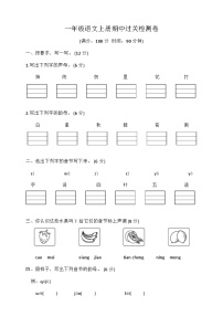 期中过关检测卷（试题）-统编版语文一年级上册