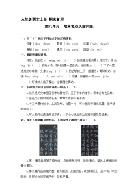 8、第八单元 期末考点巩固训练 （含答案）2023-2024学年六年级语文上册（统编版）