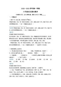 15、2022-2023学年广东省广州市番禺区部编版六年级上册期末考试语文试卷（解析版）