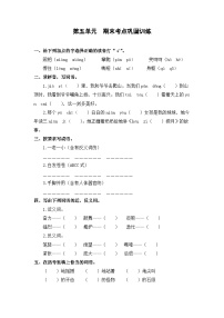 第五单元+期末考点巩固训练+2023-2024学年语文四年级上册+统编版