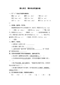 第七单元+期末考点巩固训练+2023-2024学年语文四年级上册+统编版