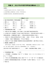 专题29  模拟试卷：小升初开学考语文模拟卷（二）