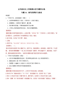 期末复习专练 专题04：病句的辨析与修改 2023-2024学年 五年级语文上学期期末复习题型专练  解析版（统编版）