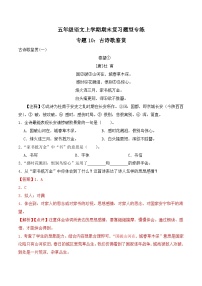 期末复习专练 专题10：古诗歌鉴赏-2023-2024学年 五年级语文上学期期末复习题型专练  解析版（统编版）