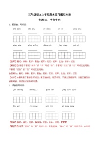 期末复习专练 专题03：字音字形C -2023-2024学年 三年级语文上学期期末复习题型专练  解析版（统编版）