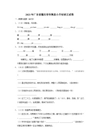 2023年广东省肇庆市怀集县小升初语文试卷（含答案）