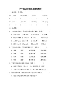 期末质量检测卷（试题）统编版语文六年级上册