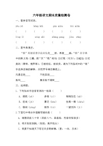 期末质量检测卷（试题）统编版语文六年级上册