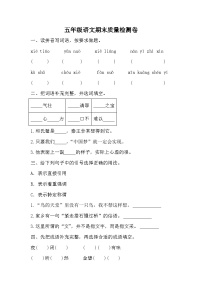 期末质量检测卷（试题）统编版语文五年级上册