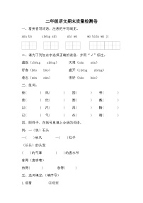 期末质量检测卷（九）（试题）-统编版语文二年级上册