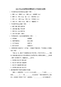 2023年山东省青岛市黄岛区小升初语文试卷（含答案）