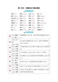 第一单元+期末高频考点与难点解析学案-2023-2024学年五年级语文上册（统编版）