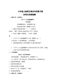 专题13：古诗文阅读理解-2023-2024学年六年级上册语文期末专项知识点（统编版）