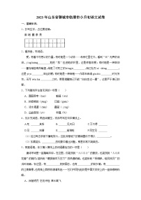 2023年山东省聊城市临清市小升初语文试卷（含答案）