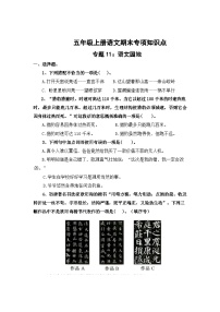 专题11：语文园地-2023-2024学年五年级上册语文期末专项知识点（统编版）