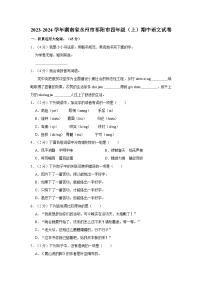 2023-2024学年湖南省永州市祁阳市四年级上学期期中语文试卷（含答案）