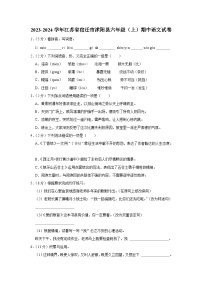 江苏省宿迁市沭阳县2023-2024学年六年级上学期期中语文试卷