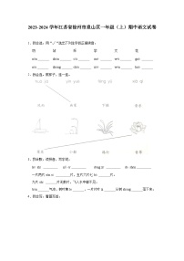 江苏省徐州市泉山区2023-2024学年一年级上学期期中语文试卷