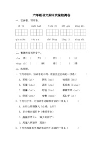 期末质量检测卷（三）（试题）统编版语文六年级上册