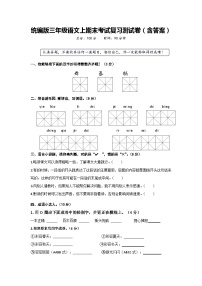 统编版三年级语文上期末考试复习测试卷（含答案）