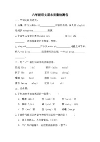 期末（试题）六年级上册语文统编版