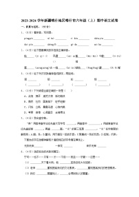 新疆维吾尔自治区喀什地区2023-2024学年六年级上学期11月期中语文试题（含答案）