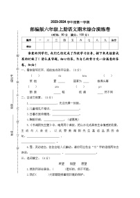 期末综合演练试卷2023-2024学年语文六年级上册+统编版