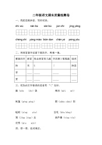 期末质量检测卷（九）（试题）二年级上册语文统编版