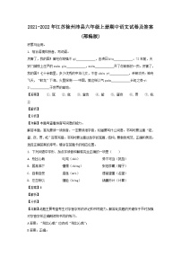 2021-2022年江苏徐州沛县六年级上册期中语文试卷及答案(部编版)