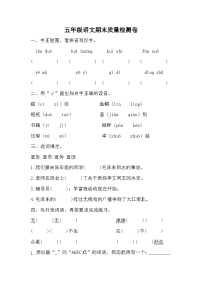 统编版五年级上册语文 期末质量检测卷（无答案）