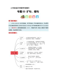 专题03 扩句、缩句（知识梳理+真题演练+参考答案）2023-2024学年三年级语文寒假专项提升