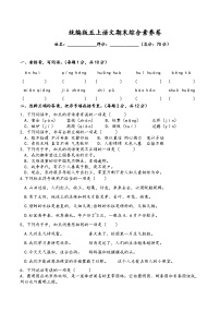 统编版五年级上册语文期末 综合素养卷  （无答案）