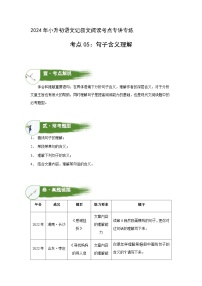 考点05：句子含义理解（学案）（学生版）2024年小升初语文 记叙文阅读专讲专练