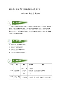 考点06：句段作用判断（学案）（学生版）2024年小升初语文 记叙文阅读专讲专练