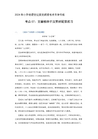 考点07：文章修辞手法赏析（练习）（教师版）2024年小升初语文 记叙文阅读专讲专练