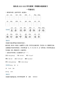 2022-2023学年安徽省安庆市宿松县部编版一年级下册期末考试语文试卷（解析版）