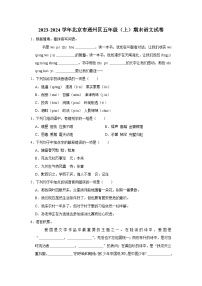 北京市通州区2023-2024学年五年级上学期期末语文试卷