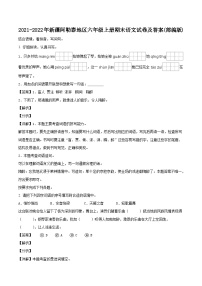 2021-2022年新疆阿勒泰地区六年级上册期末语文试卷及答案(部编版)