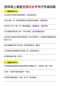 四年级上册语文期末必考句子专项训练