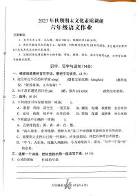 河南省南阳市西峡县2023-2024学年六年级上学期1月期末语文试题