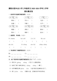 河南省濮阳市清丰县2023-2024学年四年级上学期1月期末语文试题