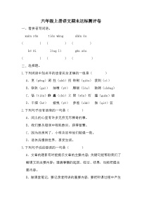 期末达标测评卷（试题）2023-2024学年统编版语文六年级上册