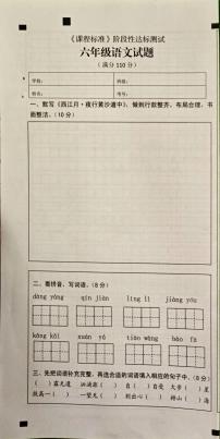 山东省济宁市泗水县2023-2024学年六年级上学期期末检测语文试卷