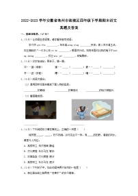 2022-2023学年安徽省亳州市谯城区四年级下学期期末语文真题及答案