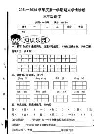 山东省泰安市东平县2023-2024学年三年级上学期1月期末语文试题