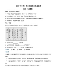 2023-2024学年湖南省怀化市通道县部编版六年级上册期末考试语文试卷