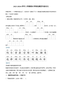 08，2023-2024学年河南省郑州市金水区文化路第一小学教育集团部编版四年级上册期末考试语文试卷