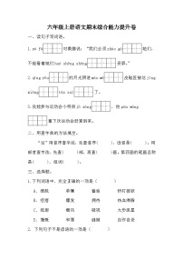 2023-2024学年六年级上册语文期末综合能力提升试题