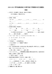 2020-2021学年海南省海口市四年级下学期期末语文真题及答案